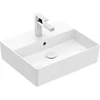Image de V&B Memento 2.0 Lavabo 50x42cm, robinet, avec trop-plein, blanc alpin C-plus