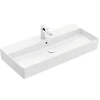 Image de V&B Memento 2.0 Lavabo 100x47cm, robinetterie, avec trop-plein, blanc mat C-plus