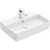 Image de V&B Memento 2.0 Lavabo 60x42 cm, robinet, avec trop-plein, blanc brillant C-plus