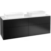 Image de V&B Meuble sous lavabo Finion 160x60,3x50,1 cm, blanc brillant, bleu mat avec Lac