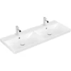 Image de V&B Avento Meuble double vasque 120x47cm, angle, 2x trou robinet, avec trop-plein, blanc C+