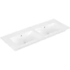 Image de V&B Meuble double vasque VENTICELLO 130x50 cm, sans robinet, avec trop-plein, blanc mat C-plus