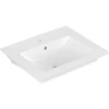 Image de V&B Lavabo VENTICELLO 60x50, avec trou robinet, avec trop-plein, sous-meuble gris, blanc brillant C+