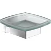 Image de Villeroy & Boch Elements Striking Porte-Savon Mural en Verre satiné avec Support en Laiton carré Chromé