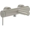 Image de Villeroy & Boch Loop & Friends Robinet de baignoire en saillie, rond, avec protection anti-retour et fonction inverse, mitigeur de baignoire économe en eau, rond, nickel brossé mat