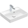 Image de V&B Collaro lavabo 50x40 cm, avec trop-plein, sous-meuble poncé, blanc