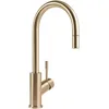 Image de Robinetterie Villeroy & Boch Umbrella Flex, haute pression, robinet avec douchette extractible et rotation 360°, robinetterie économique, bec 220 mm, gold