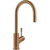 Image de Villeroy & Boch Umbrella Flex robinetterie de cuisine haute pression, robinetterie d’évier avec douchette extractible et plage de pivotement de 360°, économie d’eau, hauteur du bec 220 mm, Bronze
