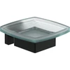 Image de V&B Distributeur de savon Elements noir mat frappant, 120x106x45ml, verre satiné