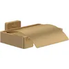 Image de Distributeur de Papier Toilette Villeroy & Boch Elements - Striking avec Couvercle, Distributeur de Papier Toilette à Montage Mural, Laiton, rectangulaire, doré brossé