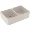 Image de V&B Évier double bac 80 x m avec garniture, manuel, crema CeramicPlus
