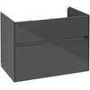 Image de V&B Collaro Meuble sous lavabo 75,4x54,6x44,4 cm, évier central, gris brillant