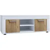 Image de VCM Bois TV Lowboard Meuble Meuble TV Table Console Table TV Largeur 102 cm Usilo L Bois TV Lowboard Meuble Meuble TV Table Console Table TV Largeur 102 cm Usilo L Blanc/Chêne Miel