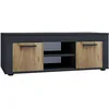 Image de VCM Bois TV Lowboard Meuble Meuble TV Table Console Table TV Largeur 102 cm Usilo L Bois TV Lowboard Meuble Meuble TV Table Console Table TV Largeur 102 cm Usilo L Anthracite/Chêne Miel