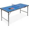 Image de Relaxdays Table de ping-pong midi de table, table pliante pour intérieur et extérieur, balle et palettes incluses, 150 x 67 x 71 cm 10019102 Bleu/Argenté/Noir