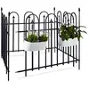 Image de Relaxdays Clôture de Jardin en métal, lot 8, en Fer forgé, Jardin, terrasse, Bordure, Poteau, 9,6 m, 90 x 120 cm, Anthracite Noir