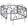 Image de Relaxdays Clôture décorative de Jardin en métal, 12 Panneaux extérieurs avec Feuilles, Bordure de Jardin Vintage, 6,75 m, Noir