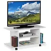 Image de relaxdays Meuble TV sur Roues, 4 Compartiments Ouverts, Table d’appoint Mobile, pour appareils, CDs, DVDs,HlP40x80x40cm, Panneau de Particules, Plastique, 40 x 80 x 40 cm