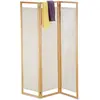 Image de Relaxdays Paravent, 3, séparateur de pièce Pliable, Brise-Vue, en Bambou et Tissu, HxLxP 170x120x1,5 cm, Naturel, Polyester, Coton, 1 élément