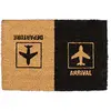 Image de Relaxdays Paillasson Fibre de Coco Arrival Departure, Tapis, Motif Avion, intérieur & extérieur, 40x60 cm, Nature/Noir