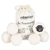 Image de Relaxdays Boules de séchage XXL, Lot de 12, balles sèche-Linge, en Laine de Mouton, écologique, Set Pratique, Ø 7 cm, Blanc