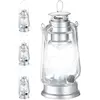 Image de Relaxdays 4X Lampe-tempête LED, Lanterne Retro comme décoration de fenêtre ou de Jardin, à Piles, argenté