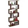 Image de Relaxdays Bibliothèque, 6 Compartiments,190,5 x 80 x 23 cm, Moderne, Aspect boisé, étagère à Livres, Bureau, Marron