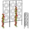 Image de Relaxdays Treillis de Jardin, métal, Lot de 12, à Planter, tuteur pour Plantes grimpantes, 122 x 30,5 cm, Jardin, Noir