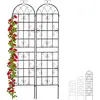 Image de Relaxdays Treillis de Jardin en Lot de 4, métal, à Planter, tuteur pour Plantes grimpantes,HxLxP : 220 x 52 x 1,5 cm, Noir