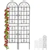 Image de Relaxdays Treillis de Jardin en Lot de 6, métal, à Planter, tuteur pour Plantes grimpantes,HxLxP : 220 x 52 x 1,5 cm, Noir