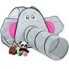 Image de Relaxdays Tente pour Enfants en Forme d’éléphant, avec Tunnel, HxLxP : 92 x 155 x 200 cm, intérieur et extérieur, Grise