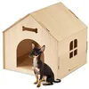 Image de Relaxdays Niche intérieure, abri à Construire soi-même, pour Petits Chiens ou Chats, cabane en MDF, Nature