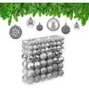 Image de Relaxdays 150x Boules de Noël, Paillettes, Mates, Brillantes, déco Sapin, Plastique, diamètre 3, 4 et 6 cm, argentées