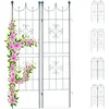 Image de Relaxdays Treillis Jardin Fer Set de 2 clôture Plante grimpante Grille Fleurs Arceau Rosier 180 x 50 cm C, Vert foncé