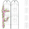 Image de Relaxdays Treillis Jardin Fer Set de 2 clôture Plante grimpante Grille Fleurs Arceau Rosier 180 x 50 cm A, Vert foncé