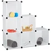 Image de Relaxdays Étagère escalier 6 compartiments meuble bibliothèque séparation multi-cases séparateur de pièces, blanc, 35 x 110 x 110 cm