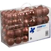 Image de Relaxdays Boules de Noël, Lot de 100, Décoration, polies, Scintillantes et luisantes, Boule de Noël   3, 4&6 cm, Marron