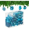 Image de Relaxdays Boules de Noël, Lot de 100, en Plastique, Paillettes, Mates, Brillantes, décoration de Sapin, Turquoise