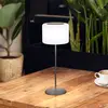 Image de FH Lighting Lampe table batterie LED solaire Pino, noir sable