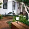 Image de FH Lighting Lampe table solaire LED Lesina, noir sable/blanche