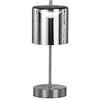 Image de easy! BY FHL Riva Lampe de table sans fil avec variateur tactile Argenté/verre fumé Hauteur 34,5 cm