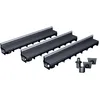 Image de MEA Pack de 3 Caniveaux Extérieurs MEAPARK   Grille à Fente en PP Recyclé + Profil E-Blade L en INOX   Drainage Terrasse, Piscine, Jardin  Classe A15 Piéton   Largeur utile 10 cm