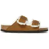 Image de Sandales Arizona Fur Cuir Suede - Collection Adulte - BIRKENSTOCK Camel 37