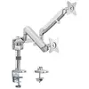 Image de LogiLink BP0089 Support de Bureau en Aluminium pour 2 écrans LCD, LED, OLED, etc. avec Ressort à gaz, Bras Plat et incurvé 553 mm