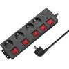 Image de LogiLink LPS251 Bloc multiprise 4 Prises (CEE 7/3), avec 5 interrupteurs Marche/arrêt, avec Protection Contre Les surtensions + avec obturateur de sécurité intégré (Protection de Contact Accrue),