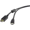 Image de Câble adaptateur DisplayPort/HDMI Renkforce 3.00 m noir