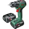 Image de Perceuse-visseuse sans fil UniversalDrill 18V-60 Bosch : 2 packs de batteries PBA 18V 2,0Ah W-B