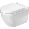 Image de Duravit Starck 3 SET WC mural Rimless (sans rebord) y compris siège WC avec abaissement automatique, blanc, 45270900A1, Couleur: Blanc