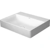 Image de Duravit Meuble vasque sablé DuraSquare 60x47 cm, sans trop-plein, avec vidage, sans trou de robinet, blanc