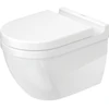 Image de Duravit Starck 3 WC suspendu, cuvette profonde 36,5x54 cm, 4,5 l, sans bride, blanc Hyg Glaze
